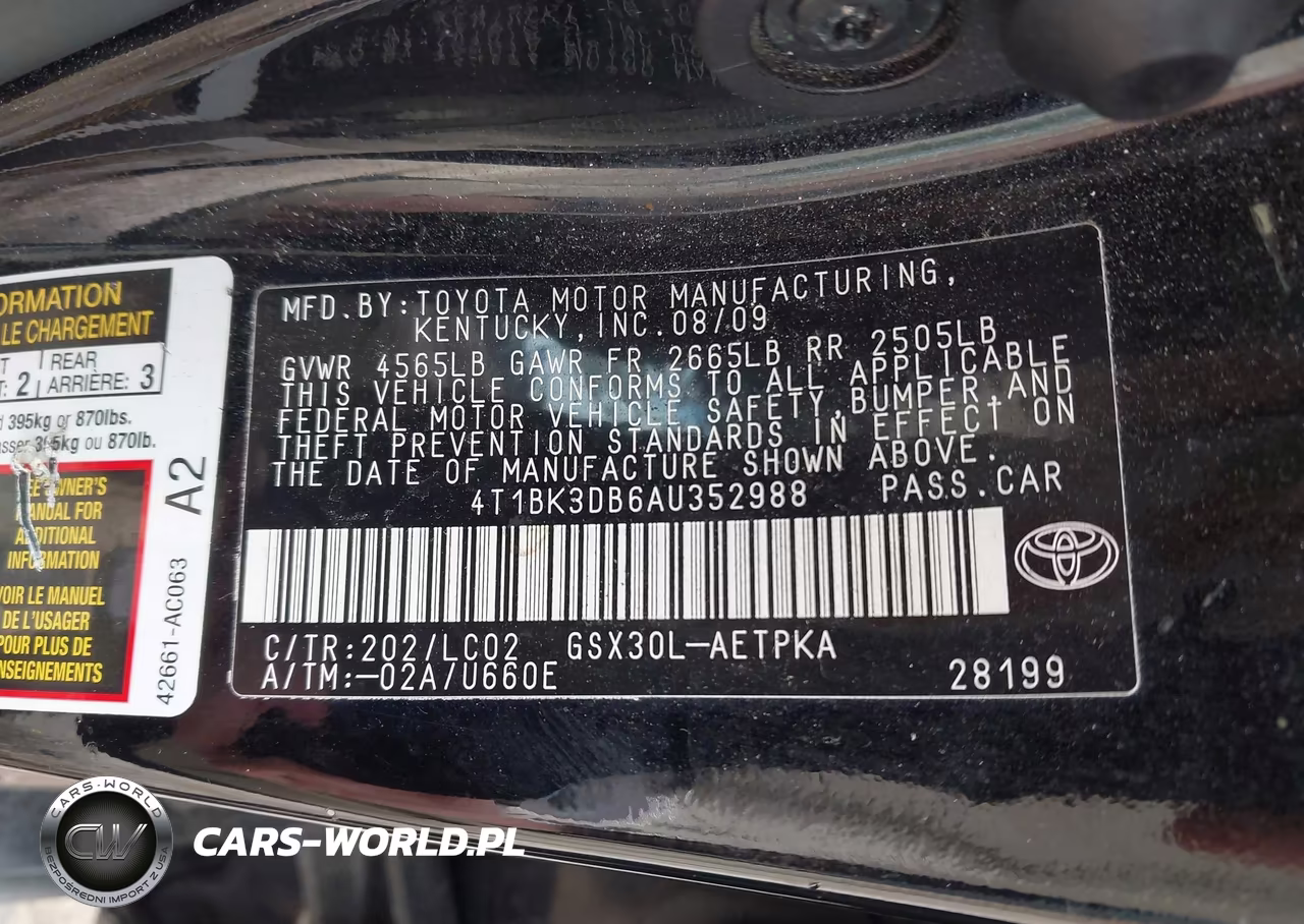 2010 Toyota Avalon Limited VIN:4T1BK3DB6AU352988 - 9