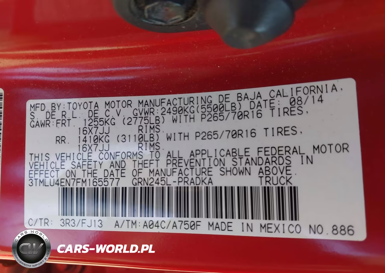 2015 Toyota Tacoma Base V6 VIN:3TMLU4EN7FM165577 - 9