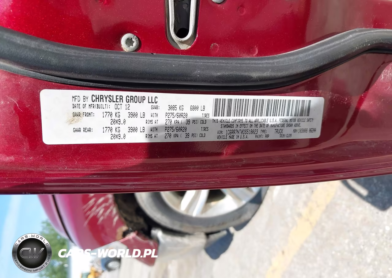 2013 Ram 1500 Laramie VIN:1C6RR7NT0DS518023 - 9