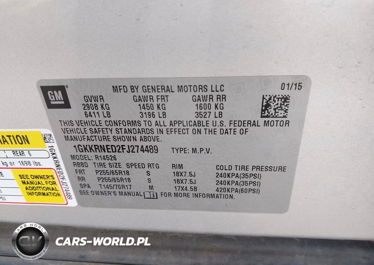 2015 GMC Acadia Sle-1 VIN:1GKKRNED2FJ274489 - 9