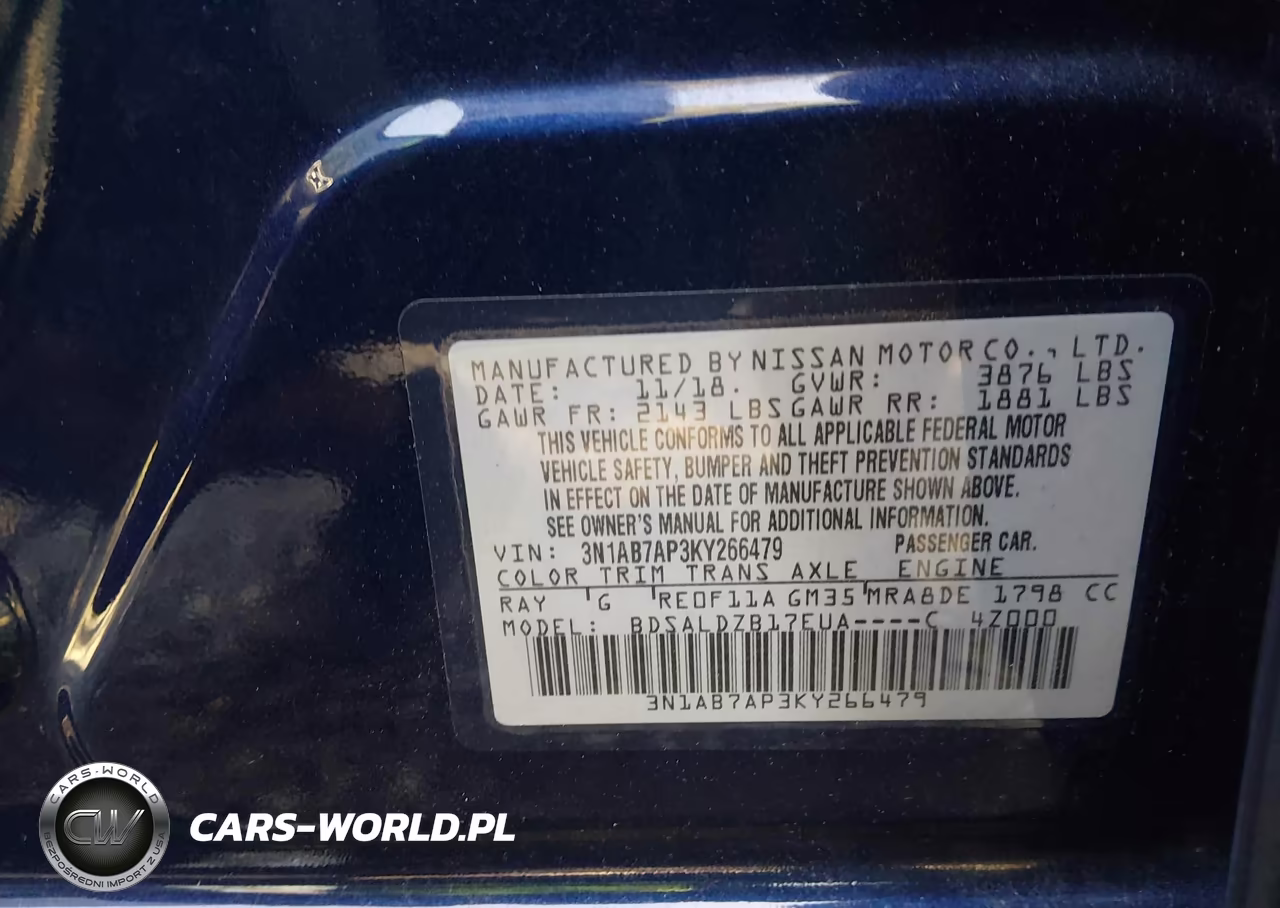 2019 Nissan Sentra Sv VIN:3N1AB7AP3KY266479 - 9