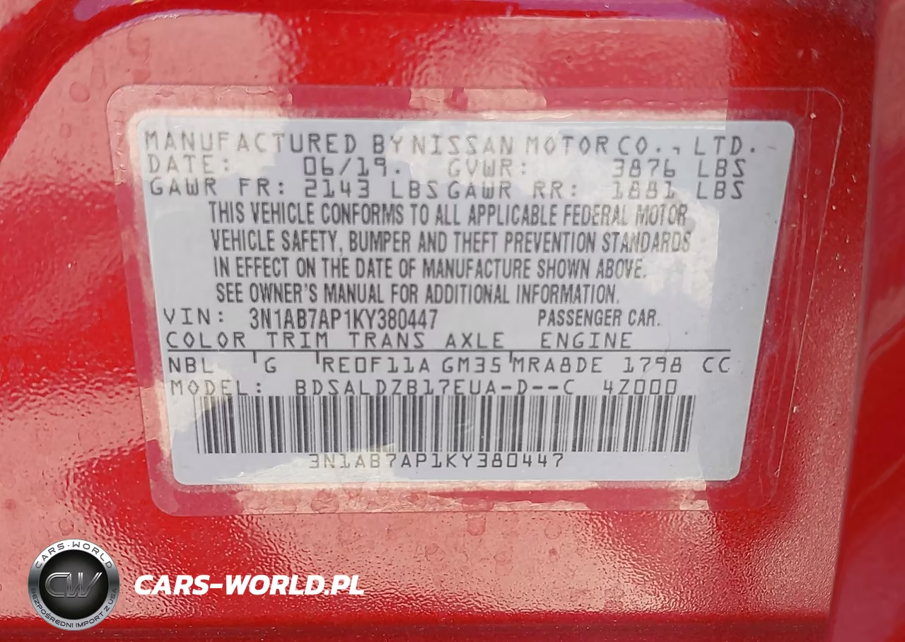 2019 Nissan Sentra Sv VIN:3N1AB7AP1KY380447 - 9