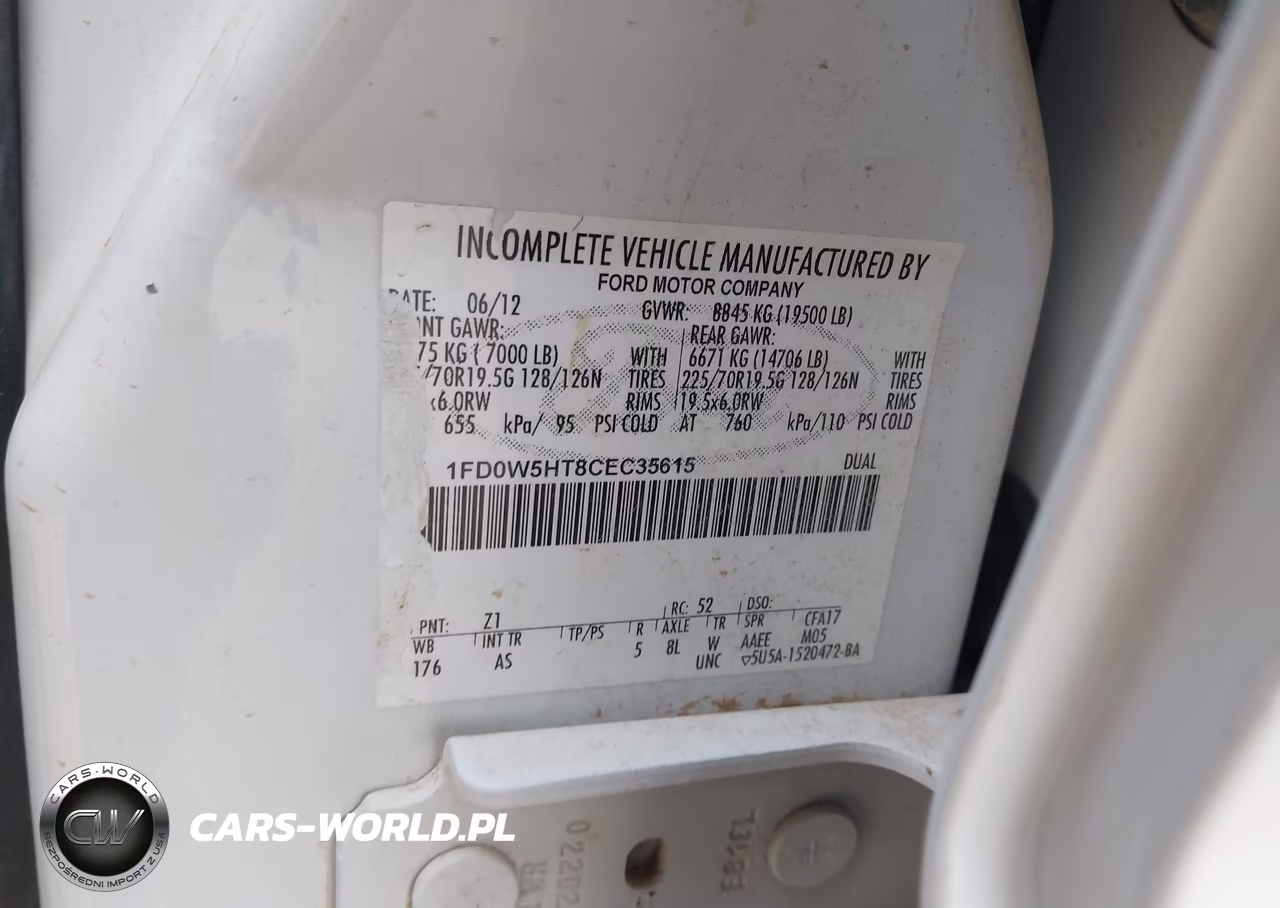 2012 Ford F-550 Chassis Xl VIN:1FD0W5HT8CEC35615 - 8