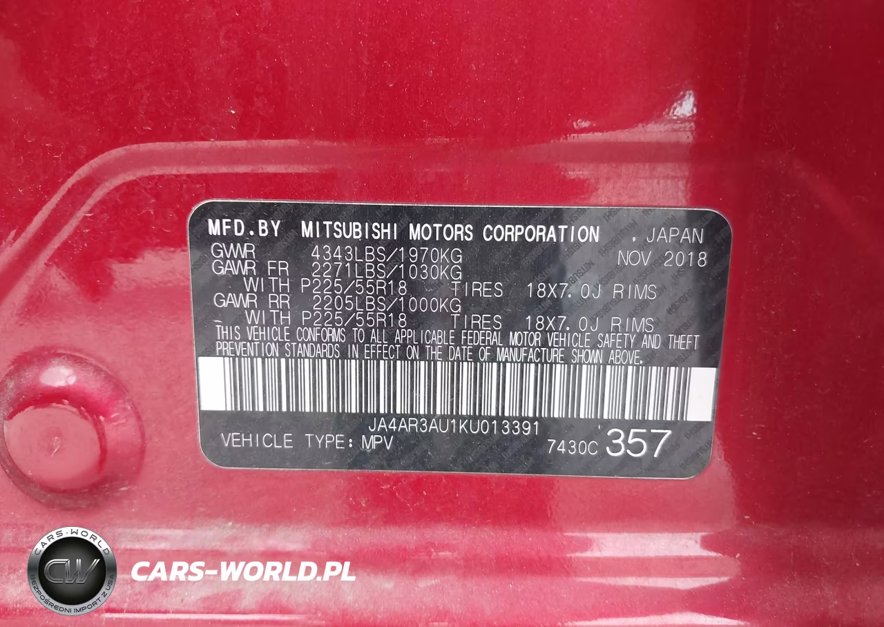 2019 Mitsubishi Outlander Sport 2.0 Se VIN:JA4AR3AU1KU013391 - 9