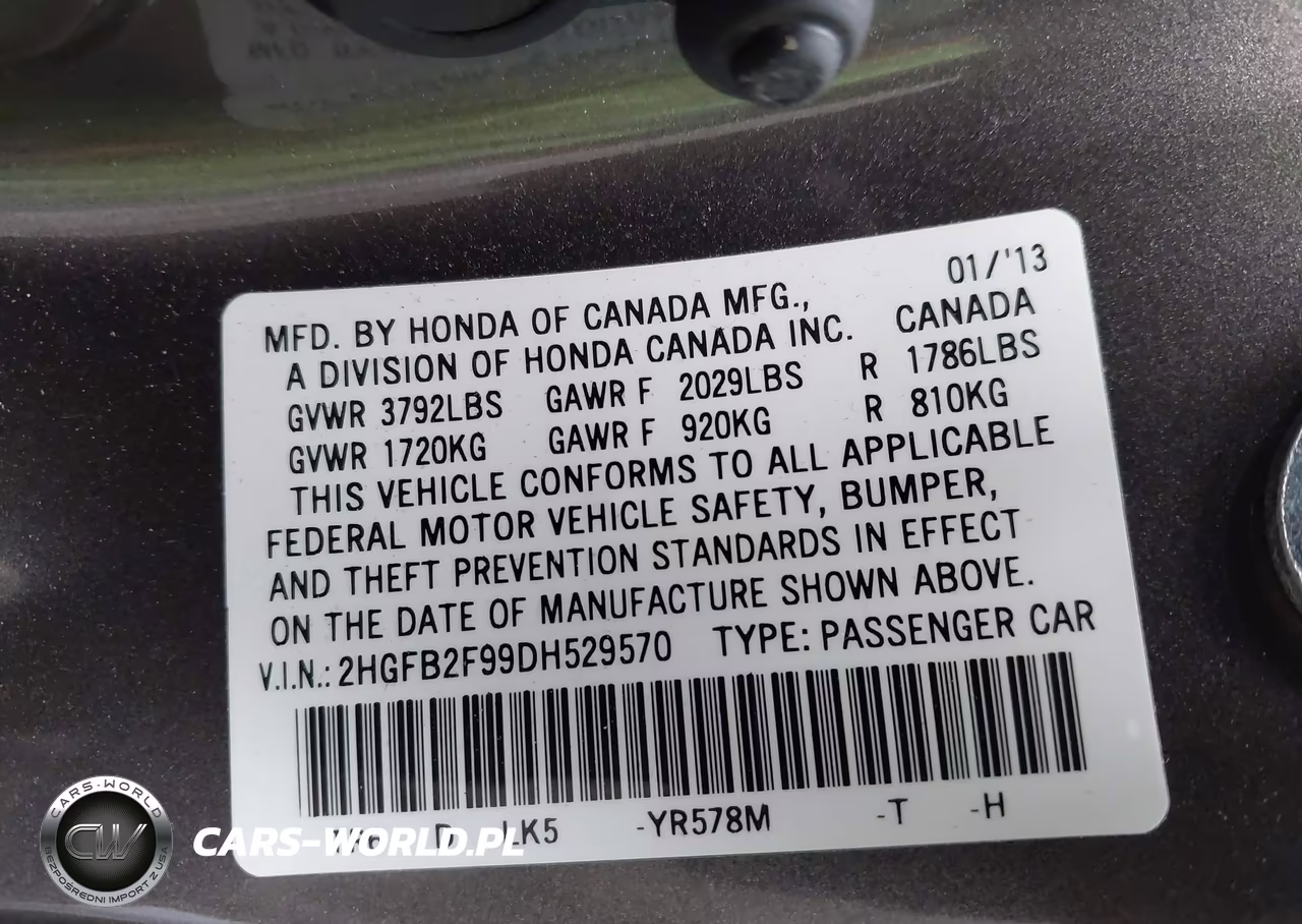 2013 Honda Civic Ex-L VIN:2HGFB2F99DH529570 - 9