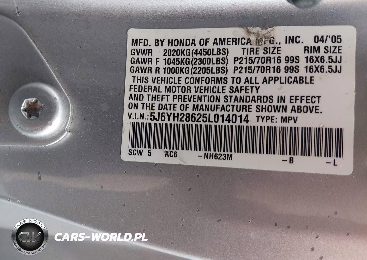 2005 Honda Element Ex VIN:5J6YH28625L014014 - 9