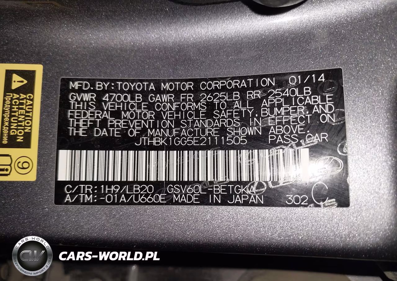 2014 Lexus Es 350 VIN:JTHBK1GG5E2111505 - 9