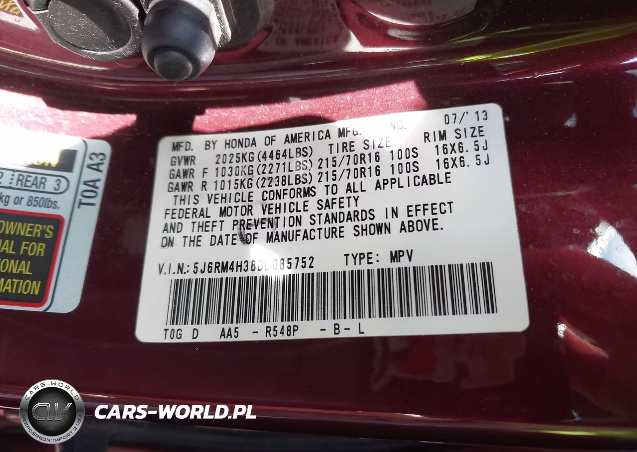 2013 Honda Cr-V Lx VIN:5J6RM4H38DL085752 - 9