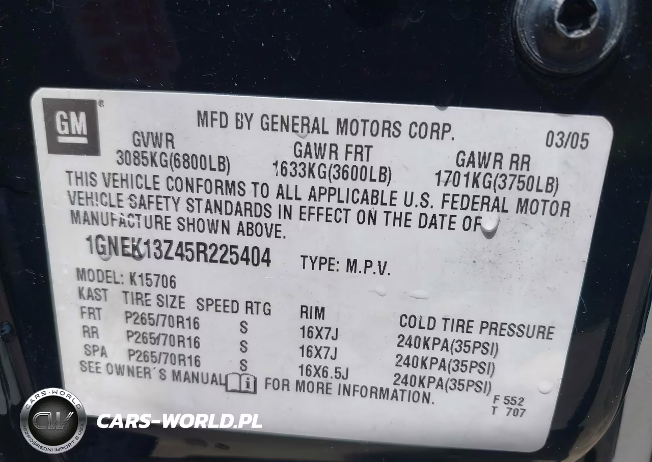 2005 Chevrolet Tahoe Ls VIN:1GNEK13Z45R225404 - 9