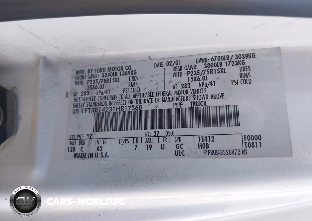 2001 Ford E-150 Commercial-Recreational VIN:1FTRE14231HB17360 - 9