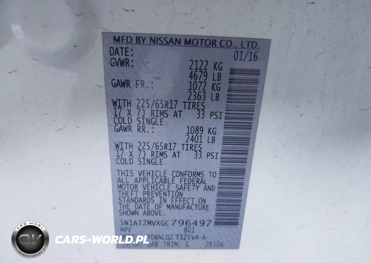 2016 Nissan Rogue Sv VIN:5N1AT2MVXGC796497 - 9