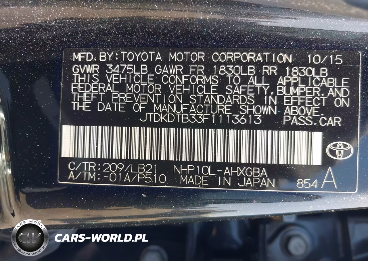 2015 Toyota Prius C Four VIN:JTDKDTB33F1113613 - 9