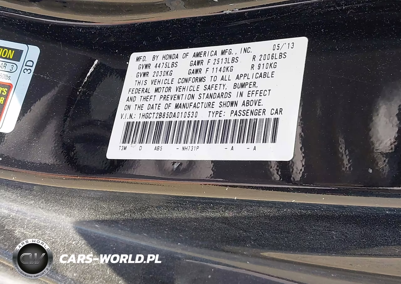 2013 Honda Accord Ex-L V-6 VIN:1HGCT2B85DA010530 - 9