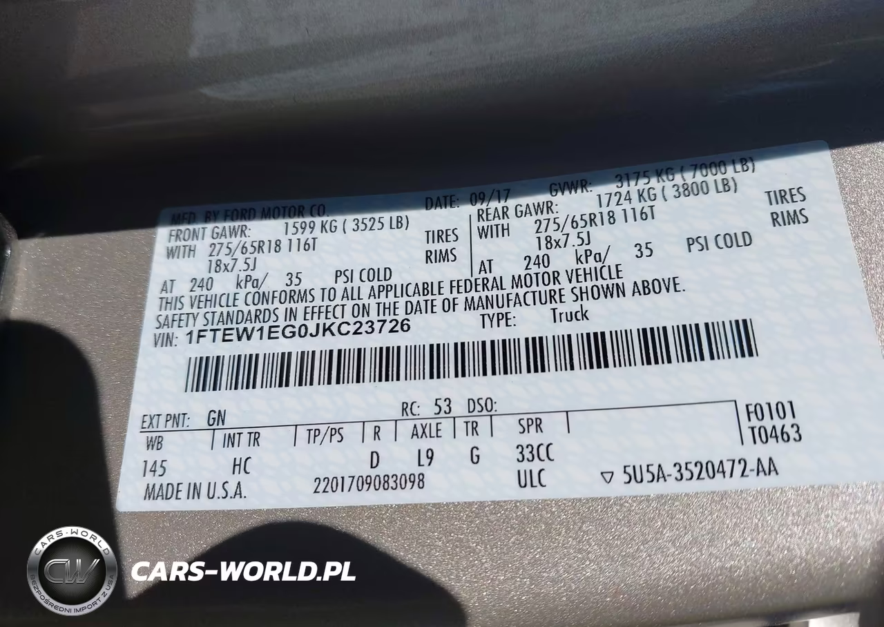 2018 Ford F-150 Lariat VIN:1FTEW1EG0JKC23726 - 9