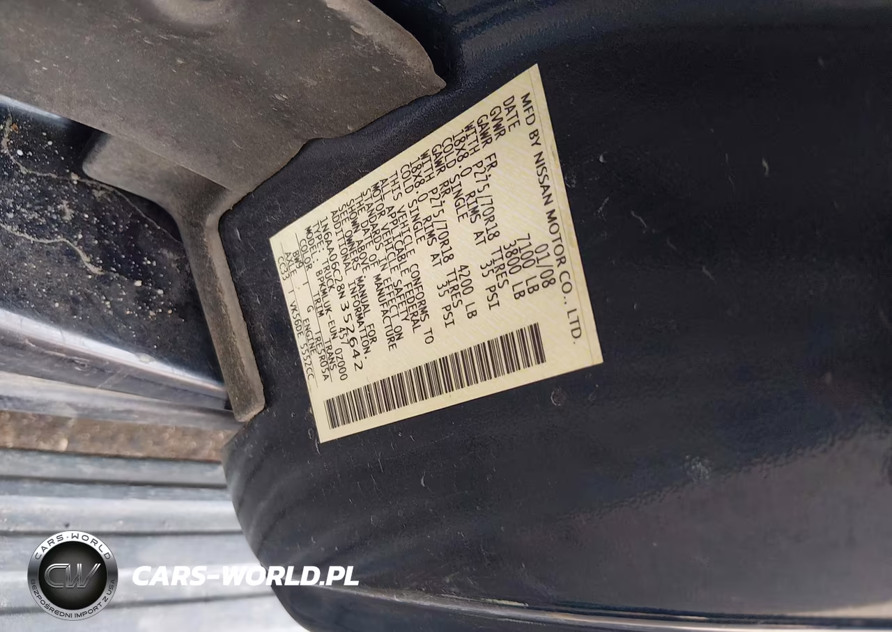 2008 Nissan Titan VIN:1N6AA06C28N352642 - 9