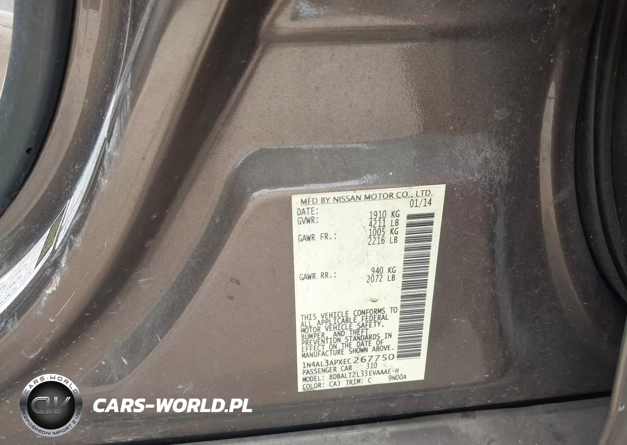 2014 Nissan Altima 2.5 Sv VIN:1N4AL3APXEC267750 - 9