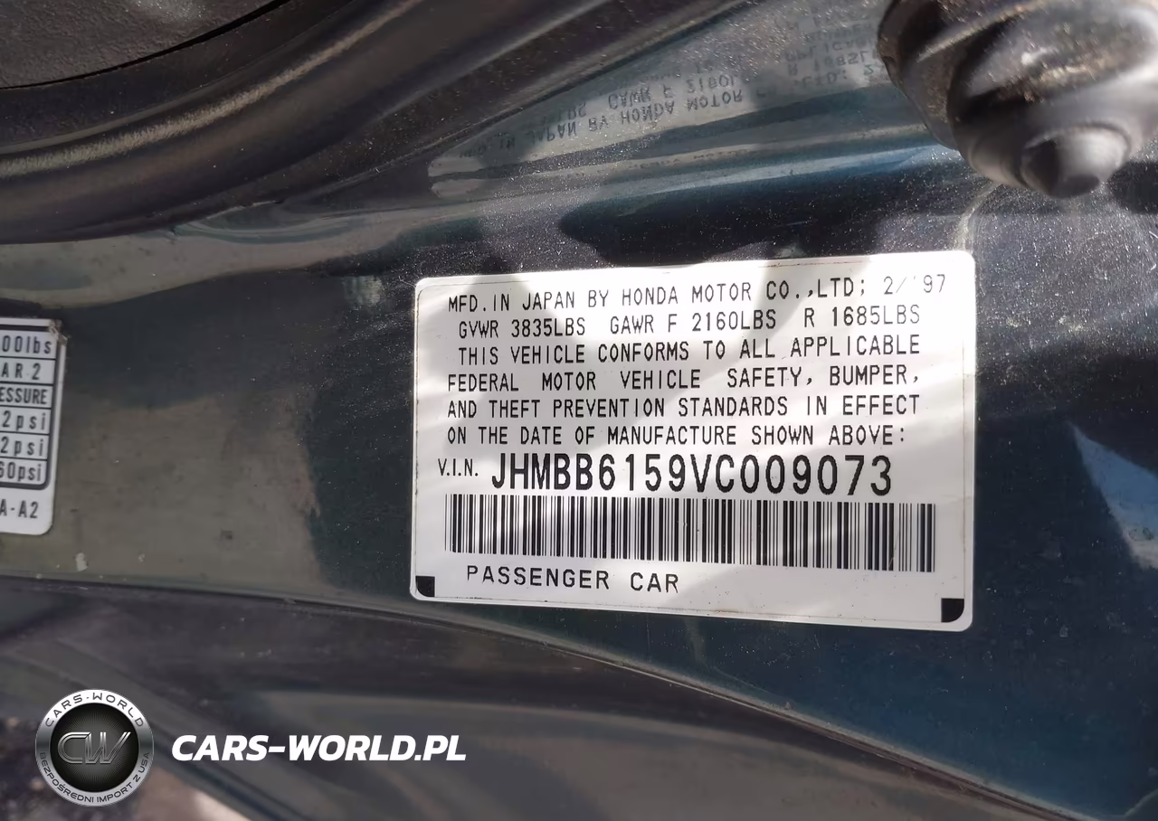 1997 Honda Prelude Sh VIN:JHMBB6159VC009073 - 9