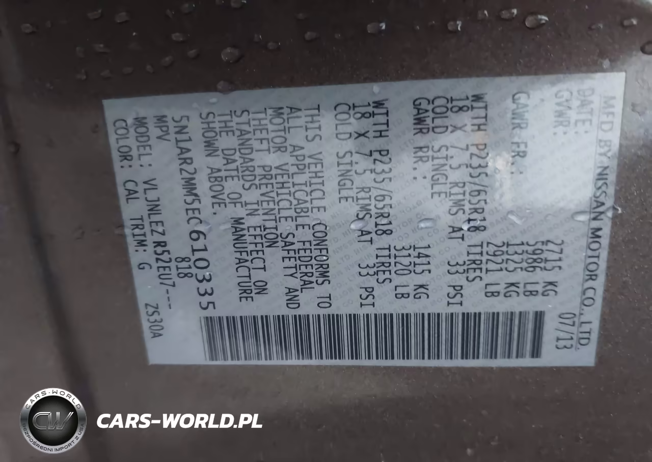 2014 Nissan Pathfinder Sv VIN:5N1AR2MM5EC610335 - 9