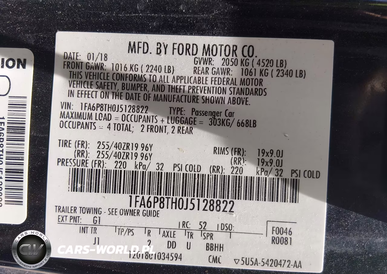 2018 Ford Mustang Ecoboost VIN:1FA6P8TH0J5128822 - 9