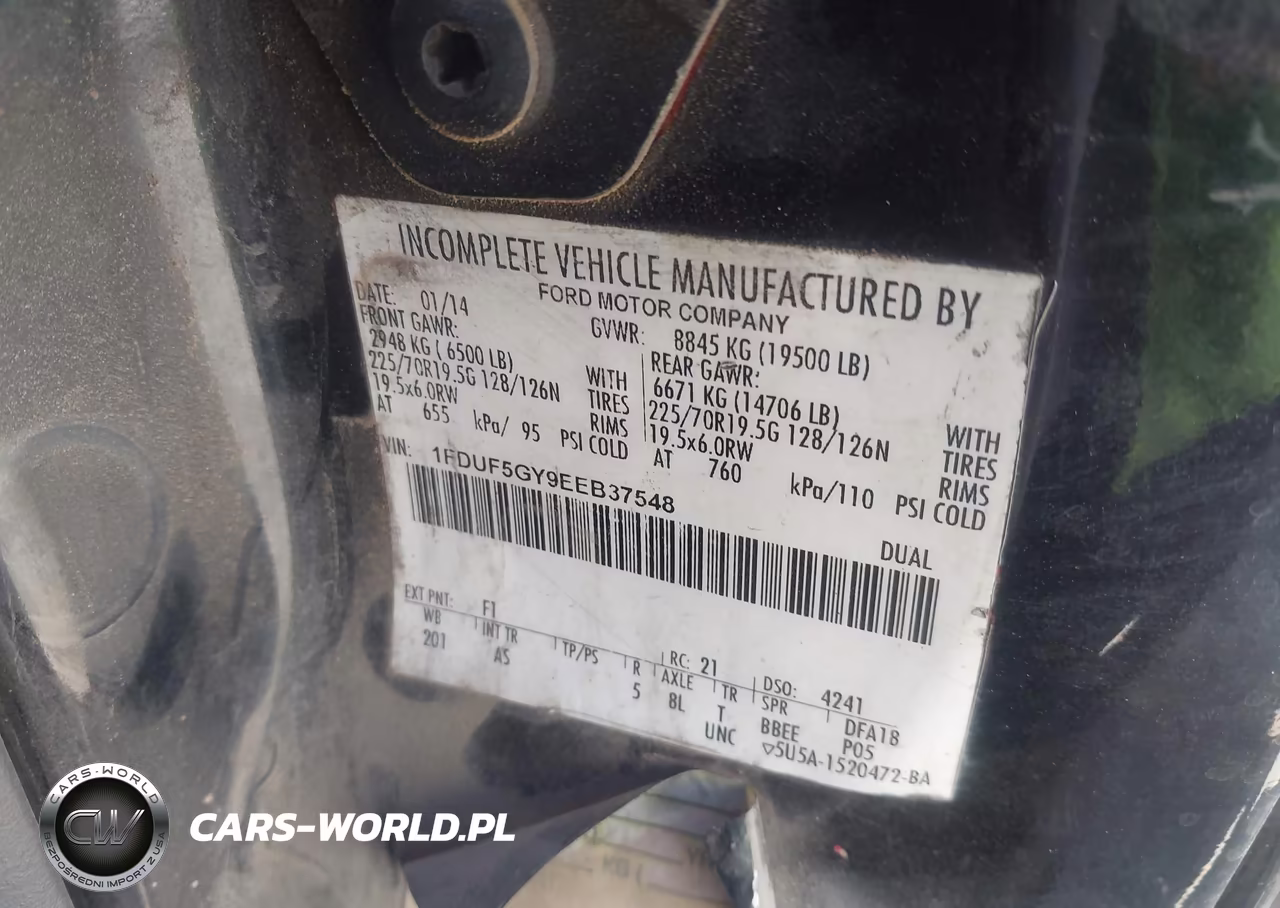 2014 Ford F550 Super Duty VIN:1FDUF5GY9EEB37548 - 8