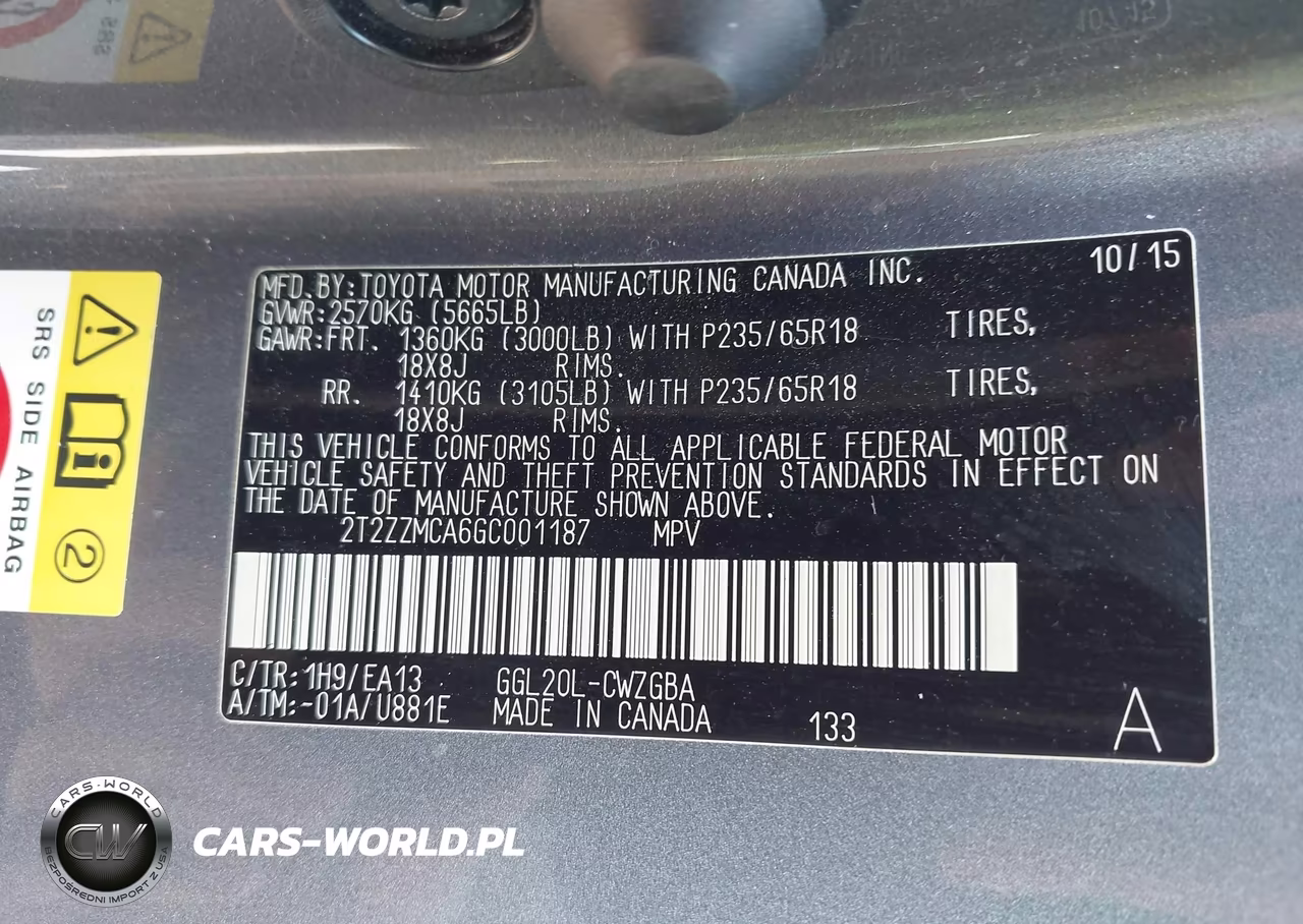 2016 Lexus Rx 350 VIN:2T2ZZMCA6GC001187 - 9