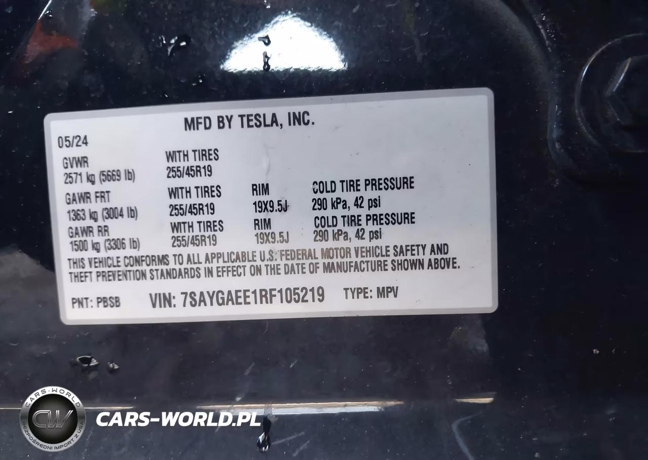 2024 Tesla Model Y Long Range Dual Motor All-Wheel Drive VIN:7SAYGAEE1RF105219 - 8