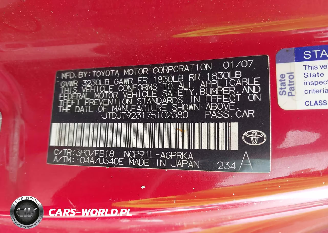 2007 Toyota Yaris VIN:JTDJT923175102380 - 9