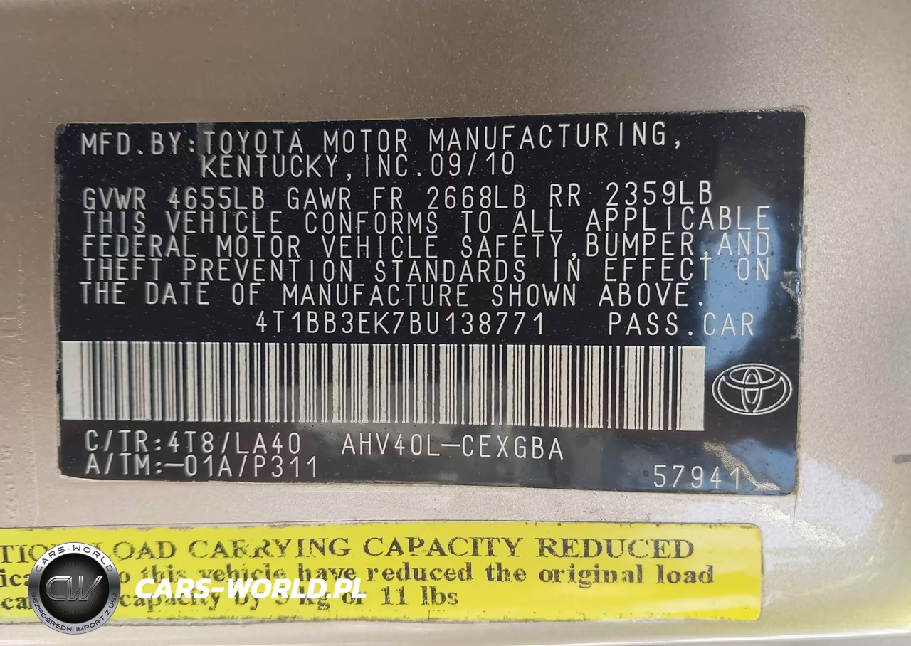 2011 Toyota Camry Hybrid VIN:4T1BB3EK7BU138771 - 8