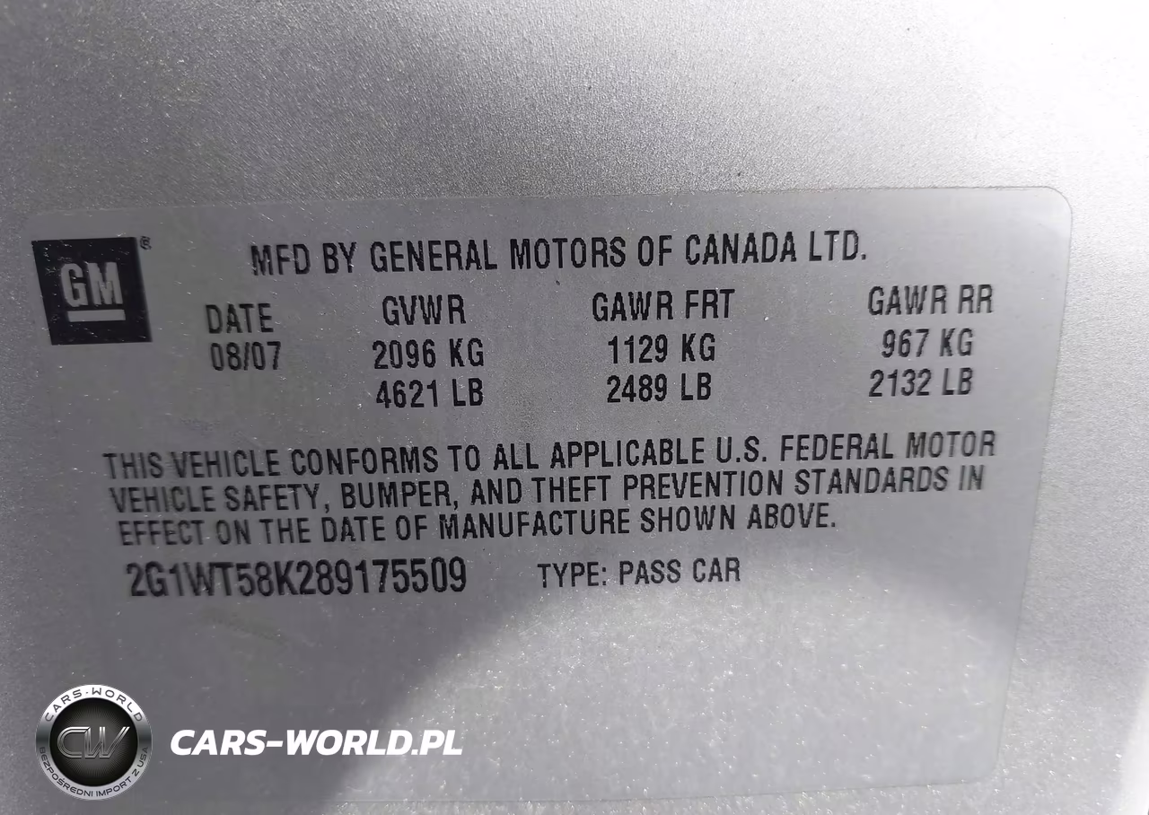 2008 Chevrolet Impala Lt VIN:2G1WT58K289175509 - 9