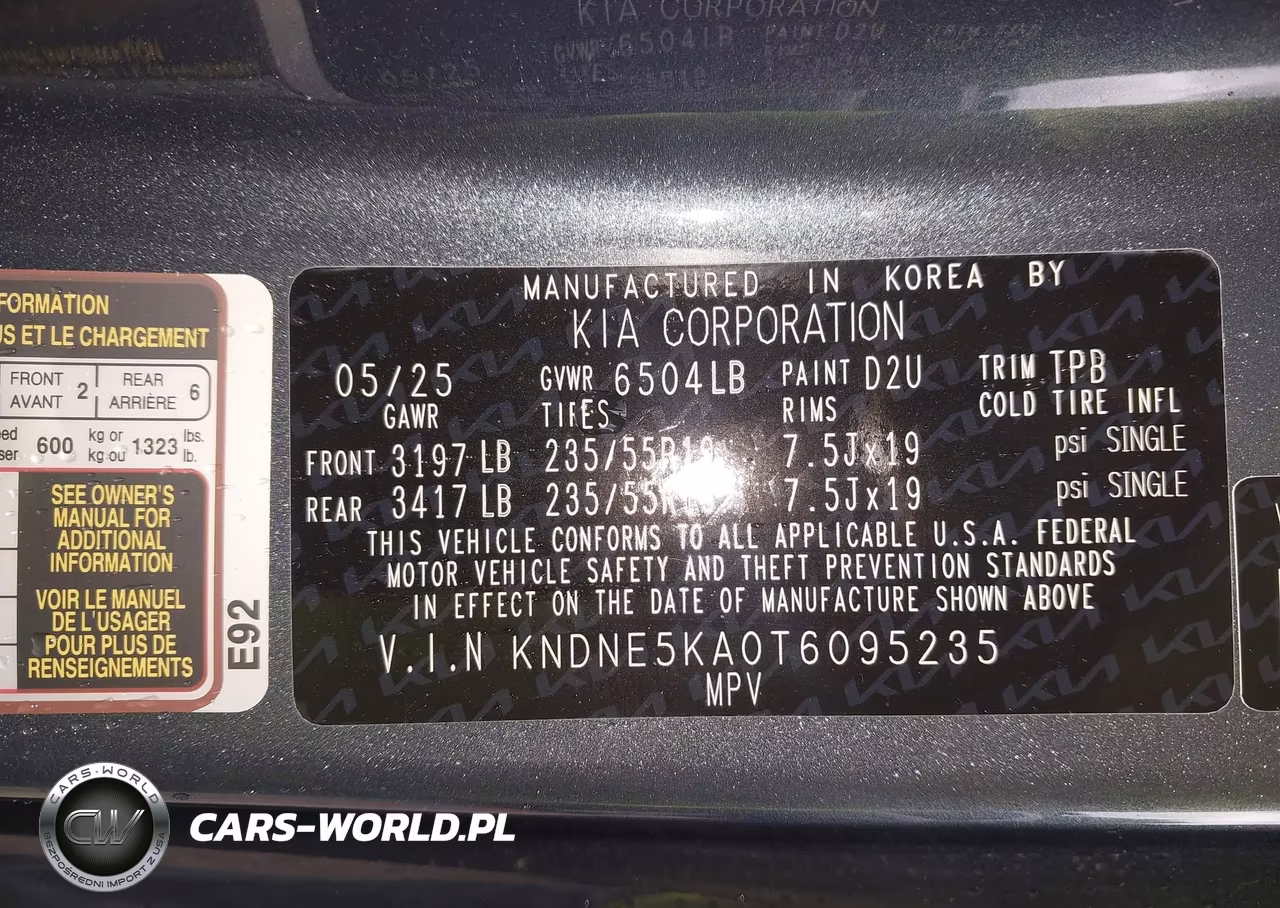 2026 Kia Carnival Mpv Hybrid Sx VIN:KNDNE5KA0T6095235 - 9