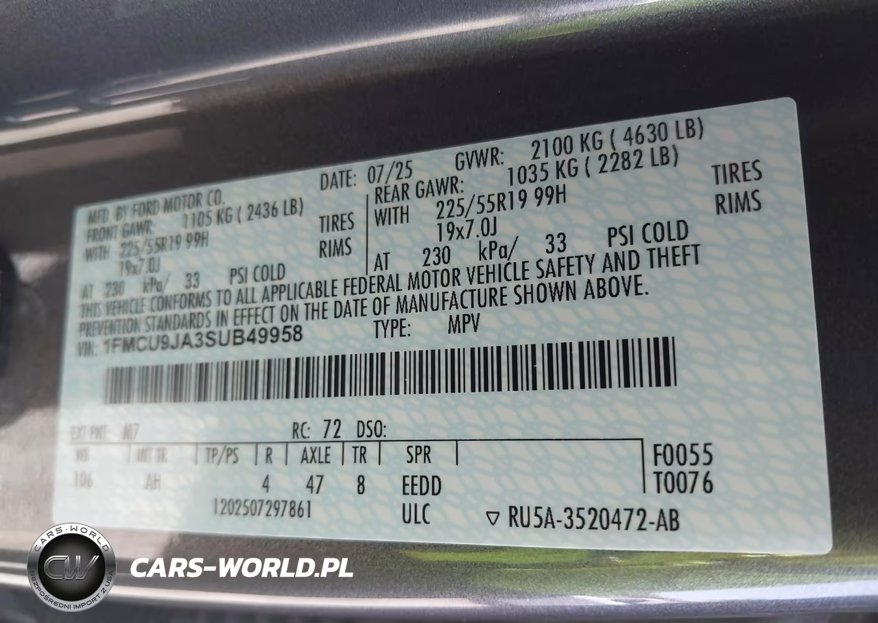 2025 Ford Escape Platinum VIN:1FMCU9JA3SUB49958 - 9