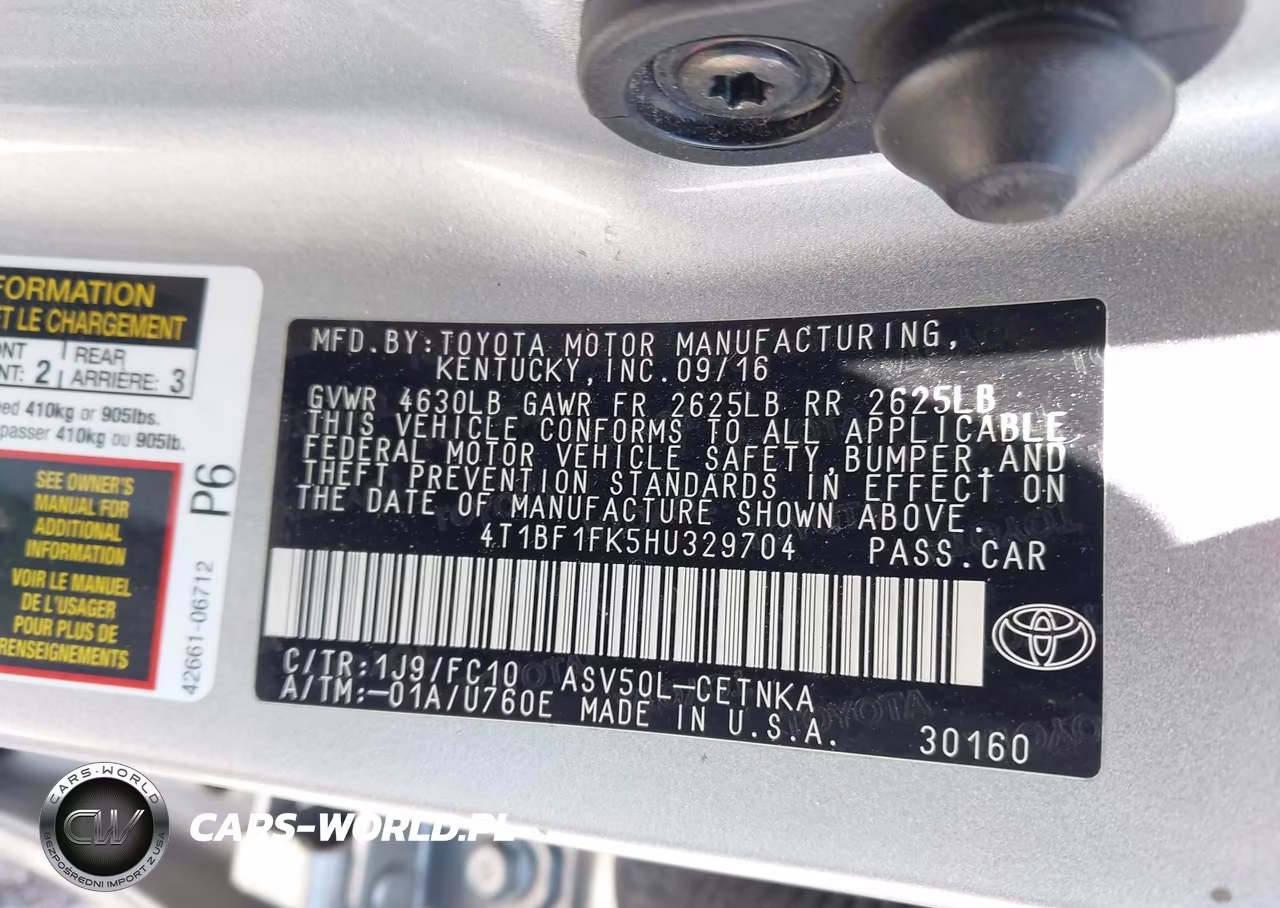2017 Toyota Camry Le VIN:4T1BF1FK5HU329704 - 9
