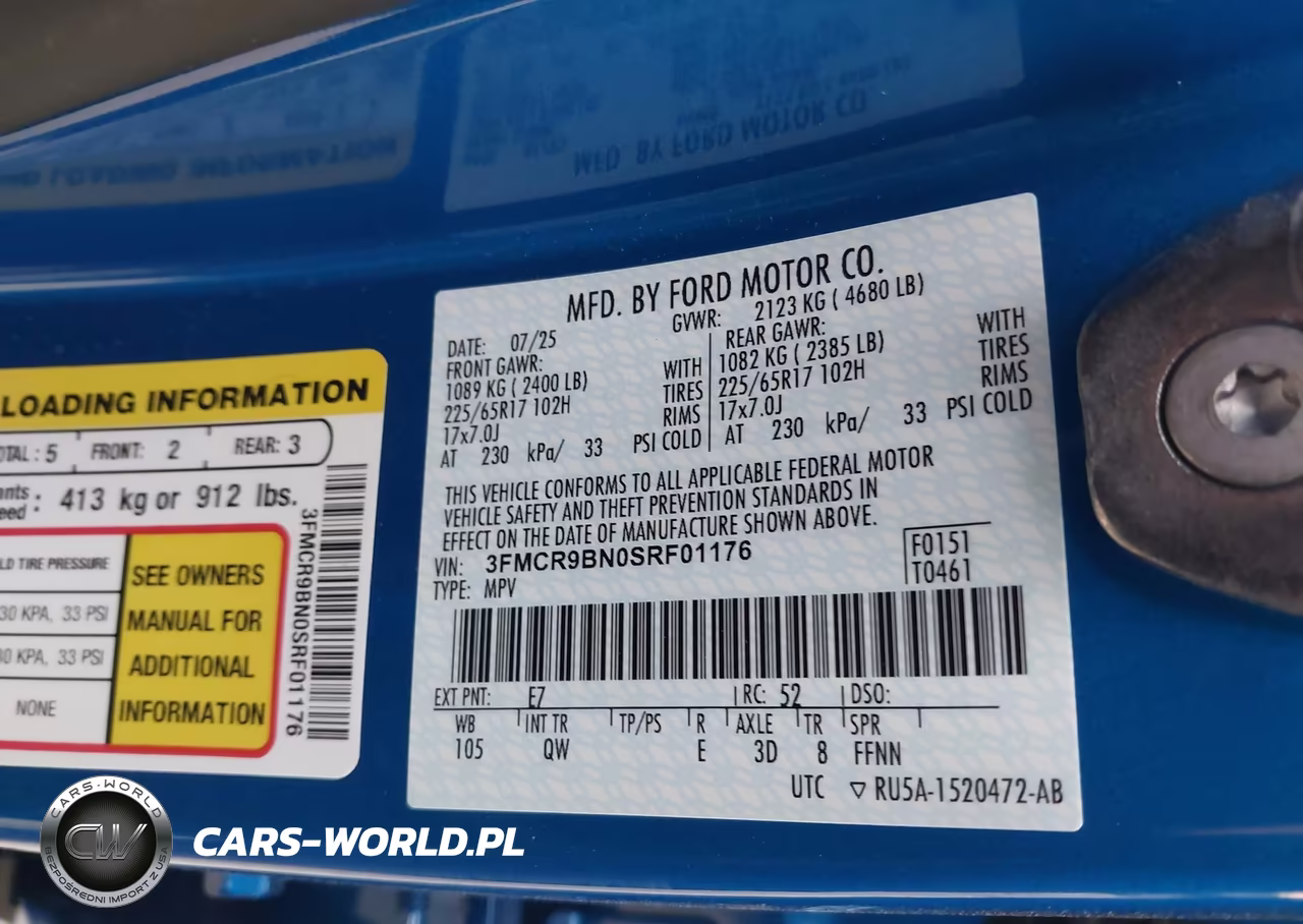 2025 Ford Bronco Sport Big Bend VIN:3FMCR9BN0SRF01176 - 9