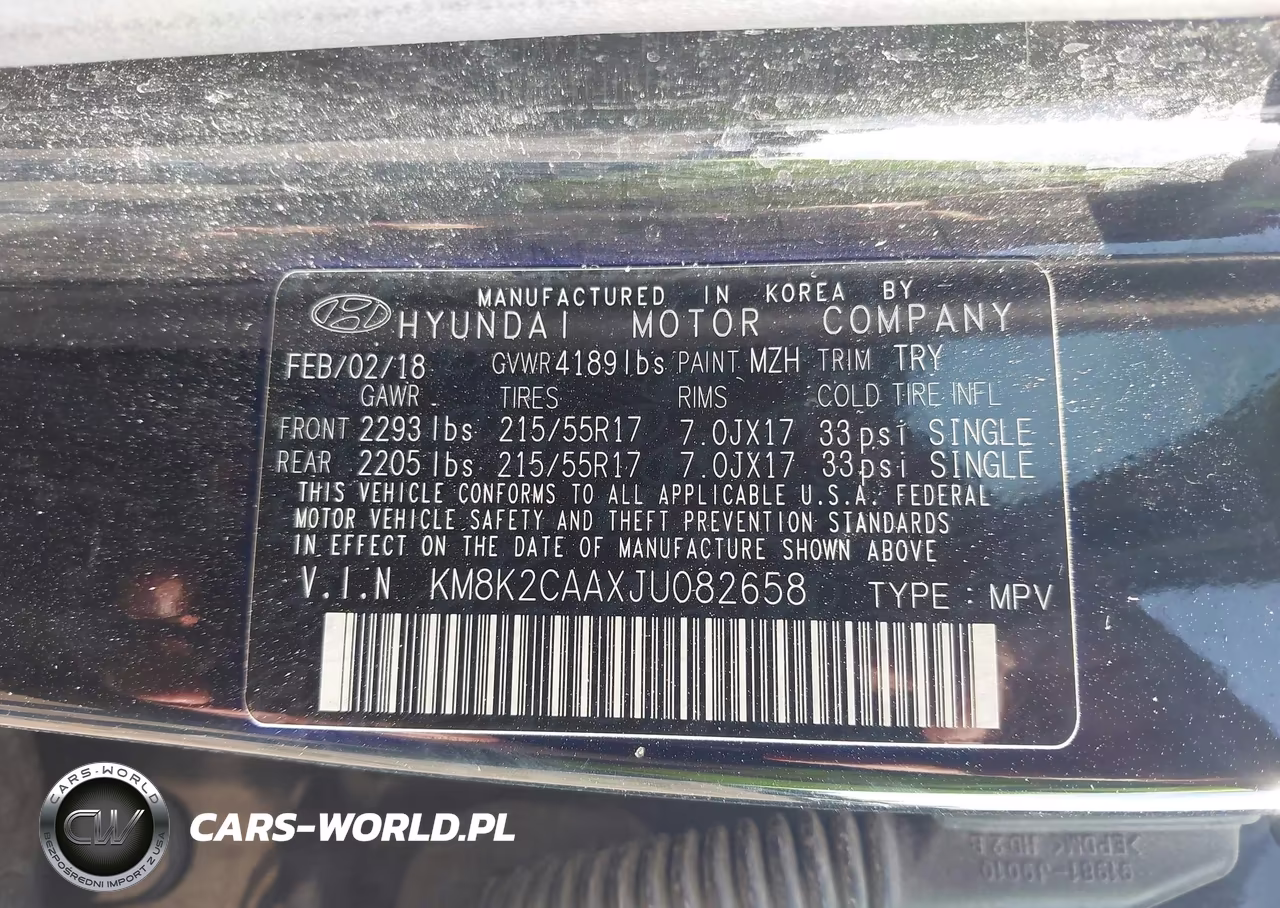 2018 Hyundai Kona Sel VIN:KM8K2CAAXJU082658 - 9