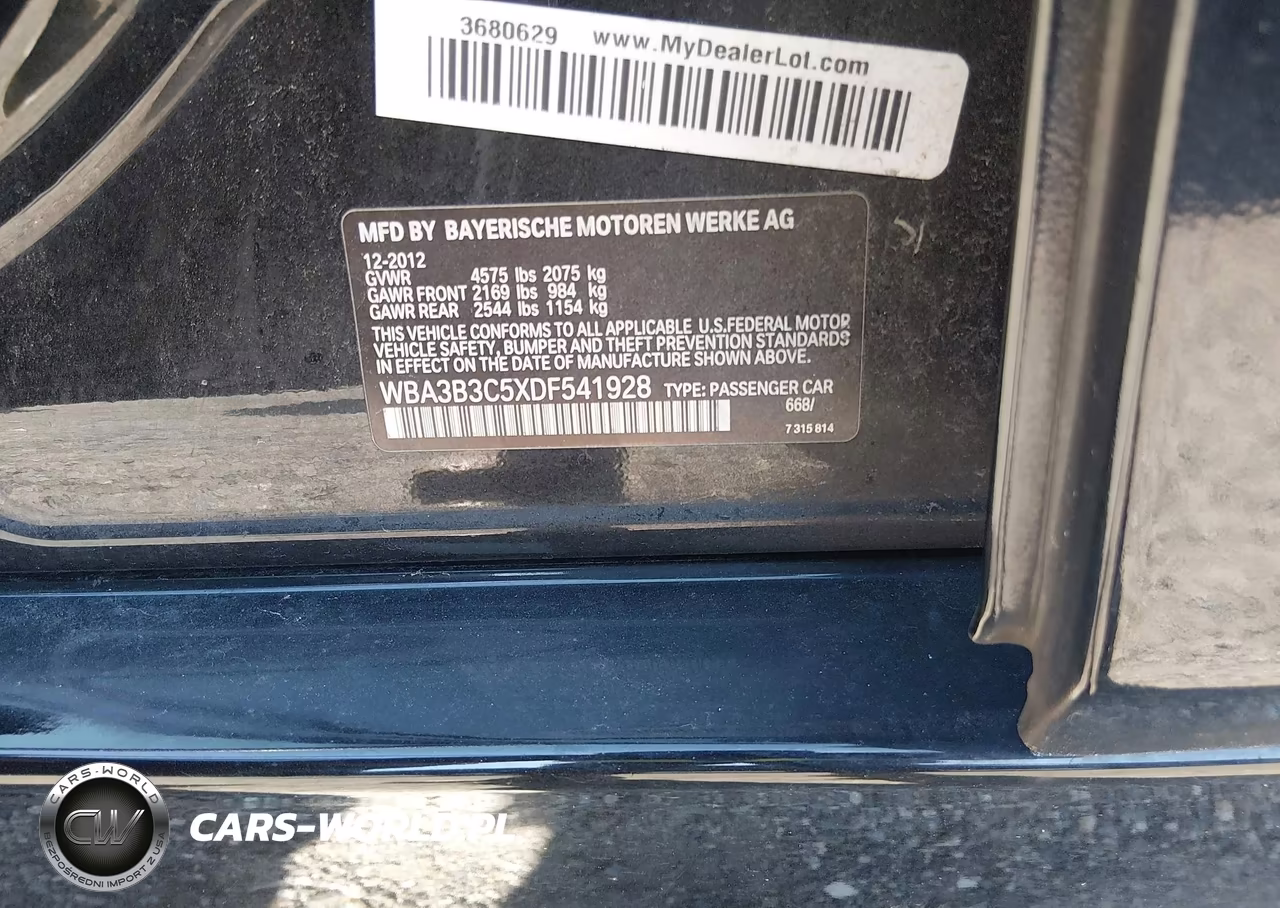 2013 BMW 328I xDrive VIN:WBA3B3C5XDF541928 - 9