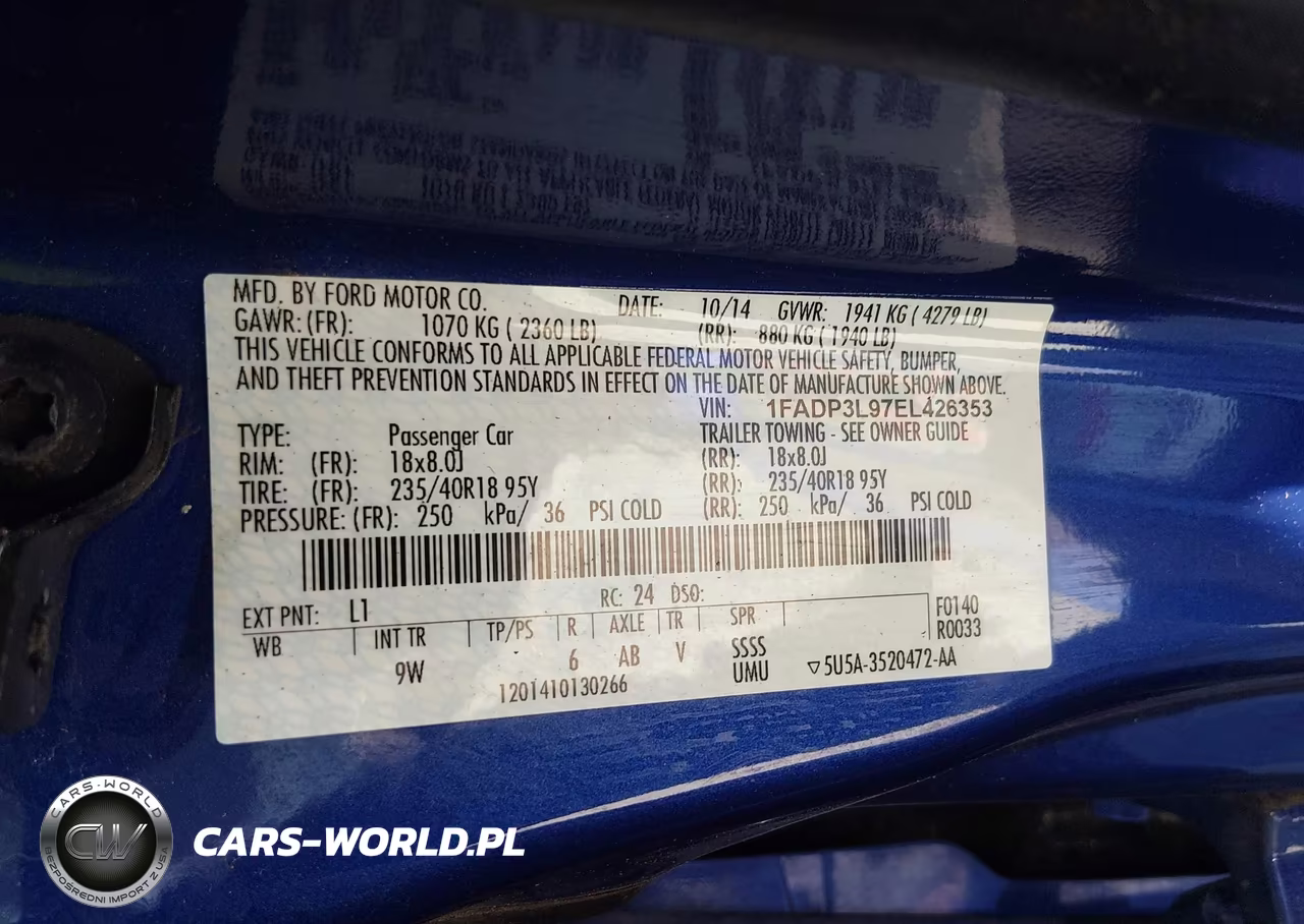 2014 Ford Focus St VIN:1FADP3L97EL426353 - 9