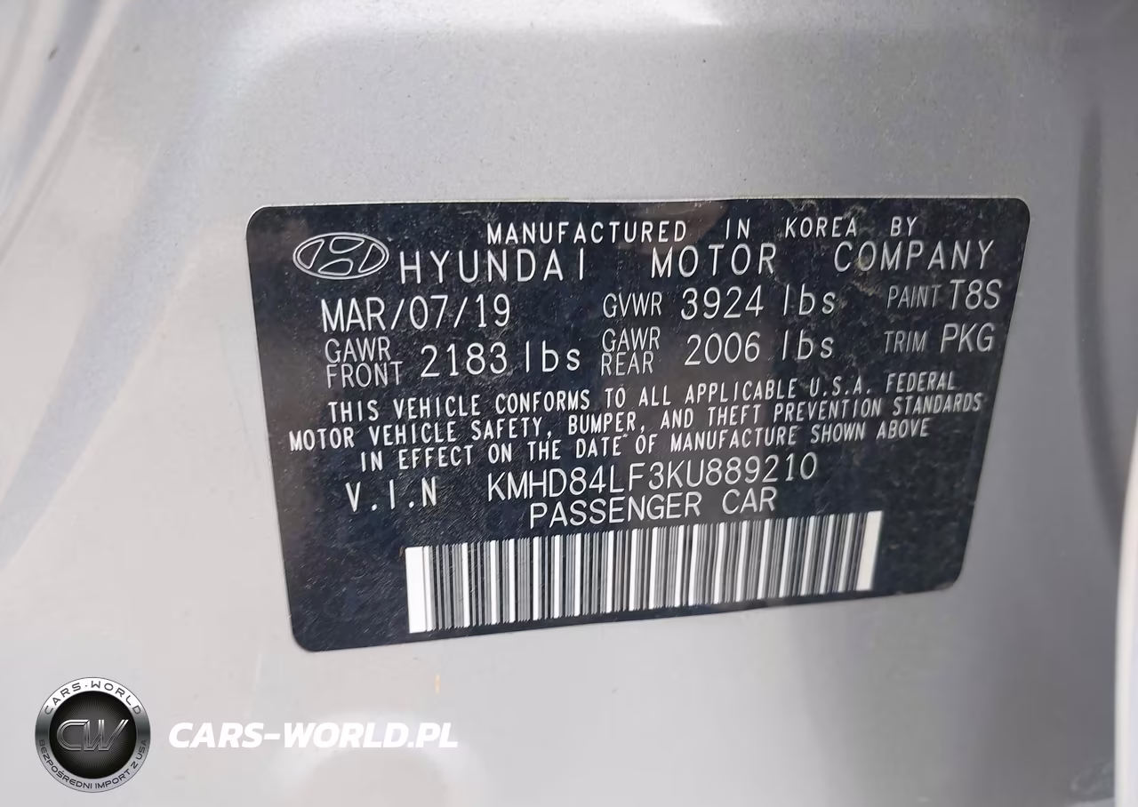 2019 Hyundai Elantra Sel VIN:KMHD84LF3KU889210 - 9