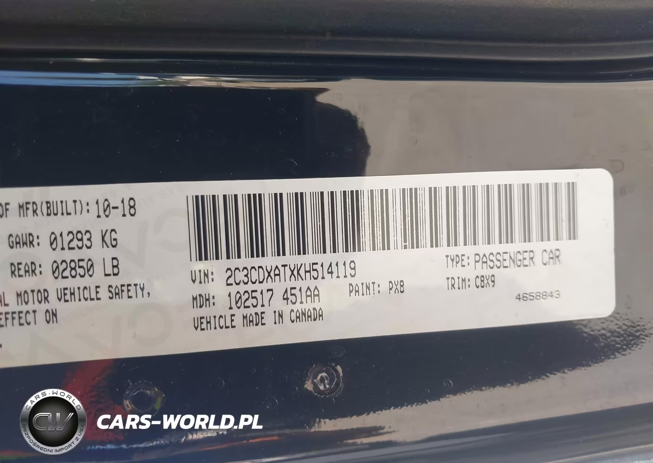 2019 Dodge Charger Police Rwd VIN:2C3CDXATXKH514119 - 9