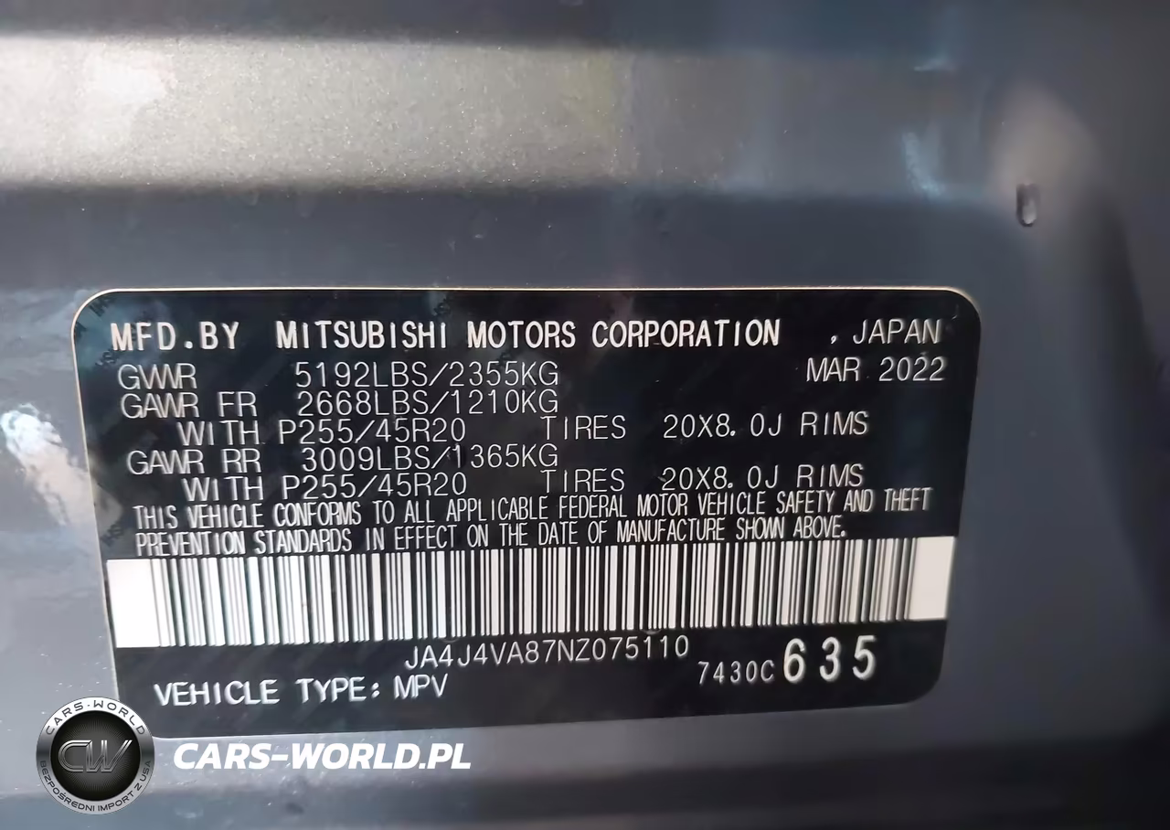 2022 Mitsubishi Outlander Sel 2.5 S-Awc-Sel Launch Edition S-Awc-Sel Special Edition S-Awc VIN:JA4J4VA87NZ075110 - 9