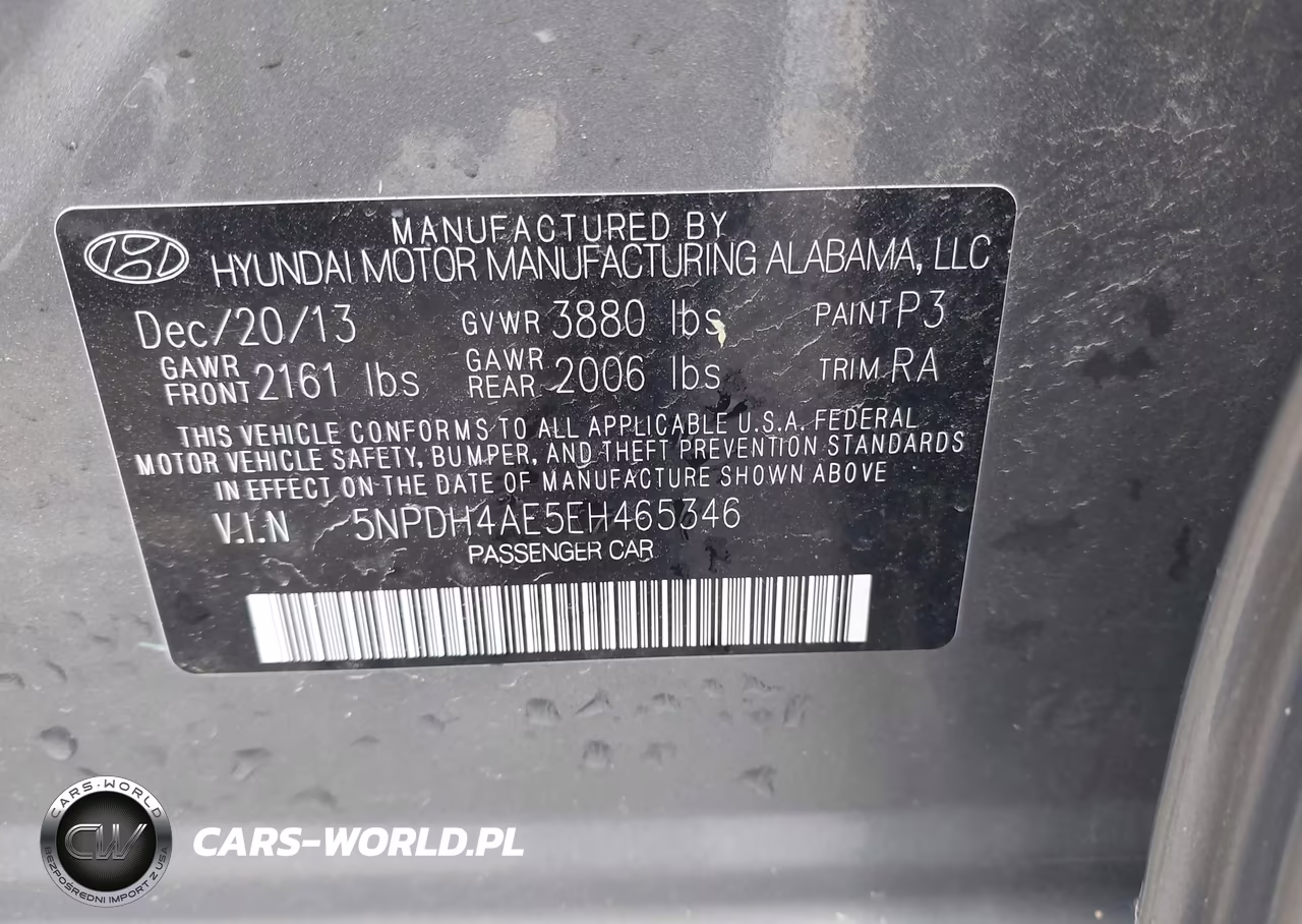 2014 Hyundai Elantra Se VIN:5NPDH4AE5EH465346 - 9
