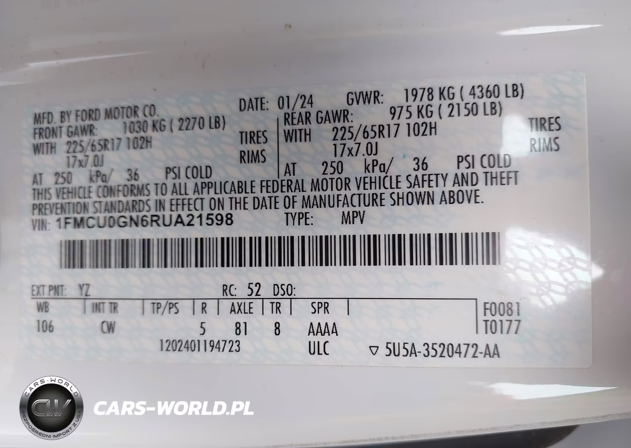 2024 Ford Escape Active VIN:1FMCU0GN6RUA21598 - 9