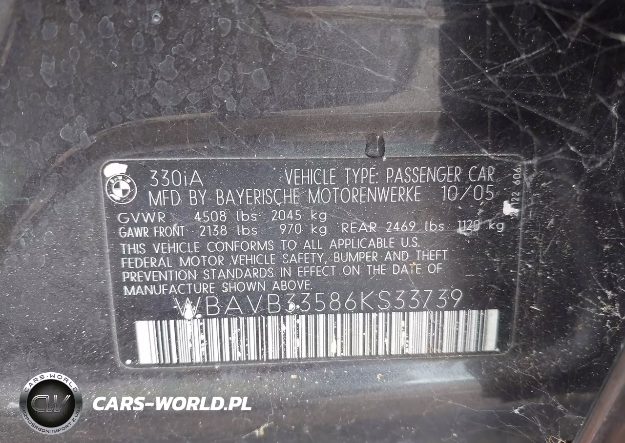 2006 BMW 330I VIN:WBAVB33586KS33739 - 9