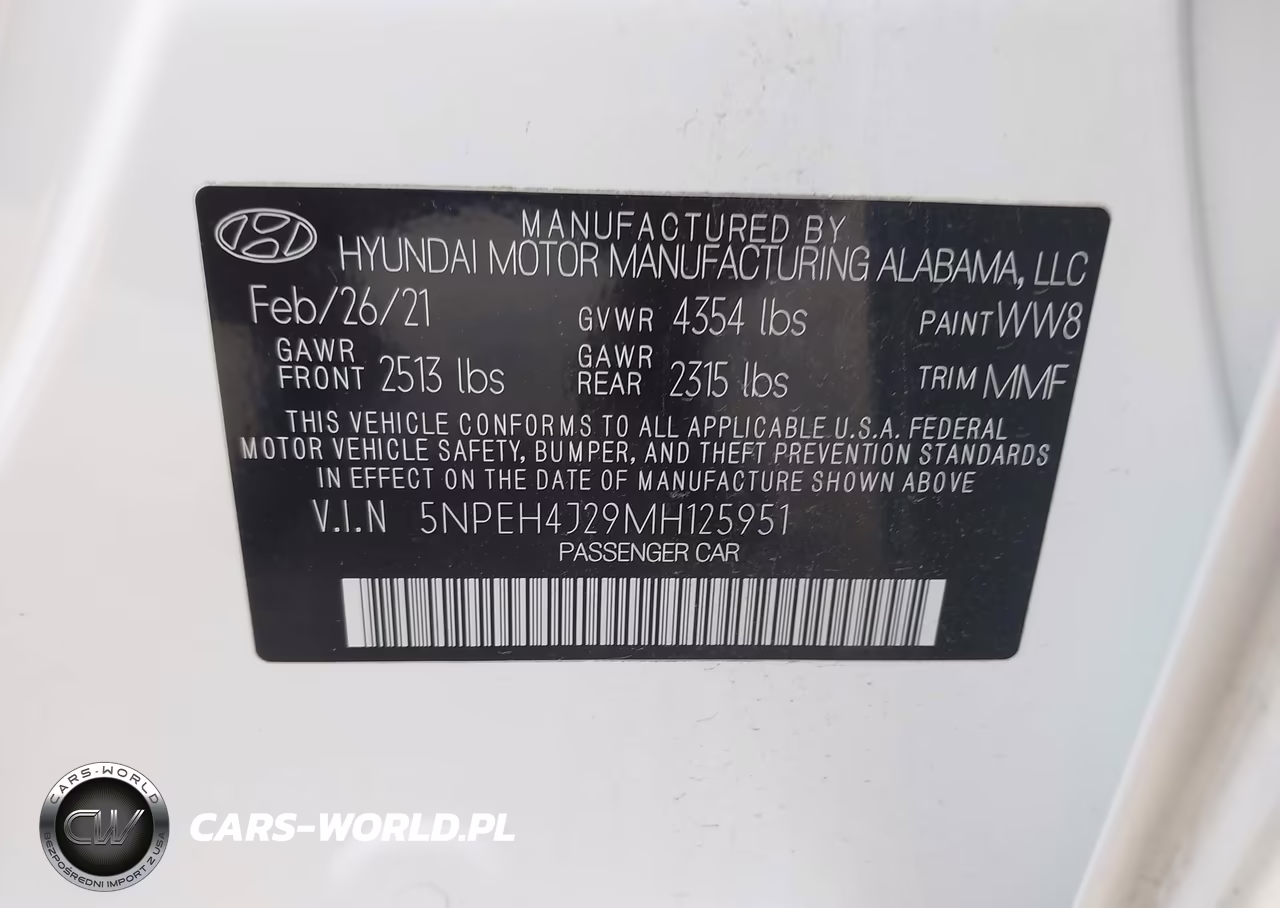 2021 Hyundai Sonata Limited VIN:5NPEH4J29MH125951 - 9