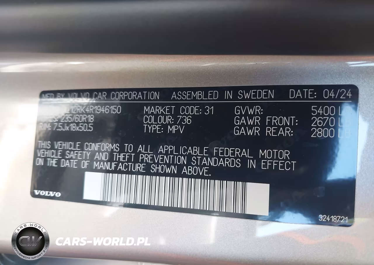 2024 Volvo Xc60 B5 Core Dark Theme VIN:YV4L12RK4R1946150 - 9