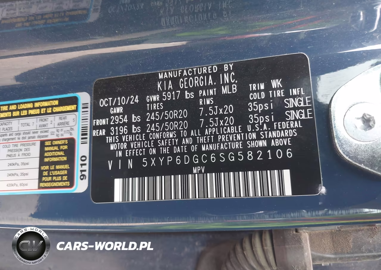 2025 Kia Telluride S VIN:5XYP6DGC6SG582106 - 9