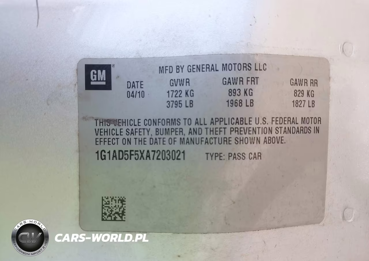 2010 Chevrolet Cobalt Lt VIN:1G1AD5F5XA7203021 - 9