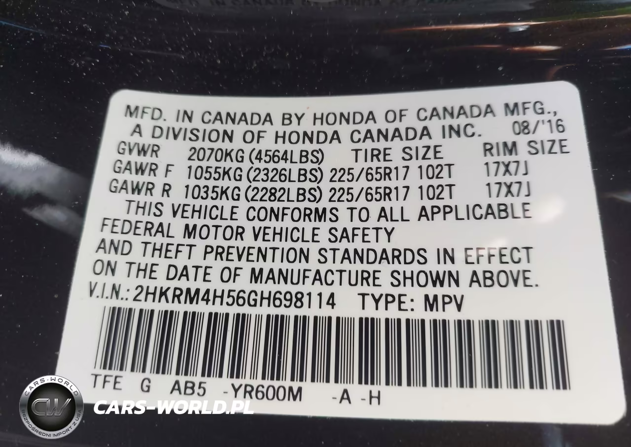 2016 Honda Cr-V Ex VIN:2HKRM4H56GH698114 - 9