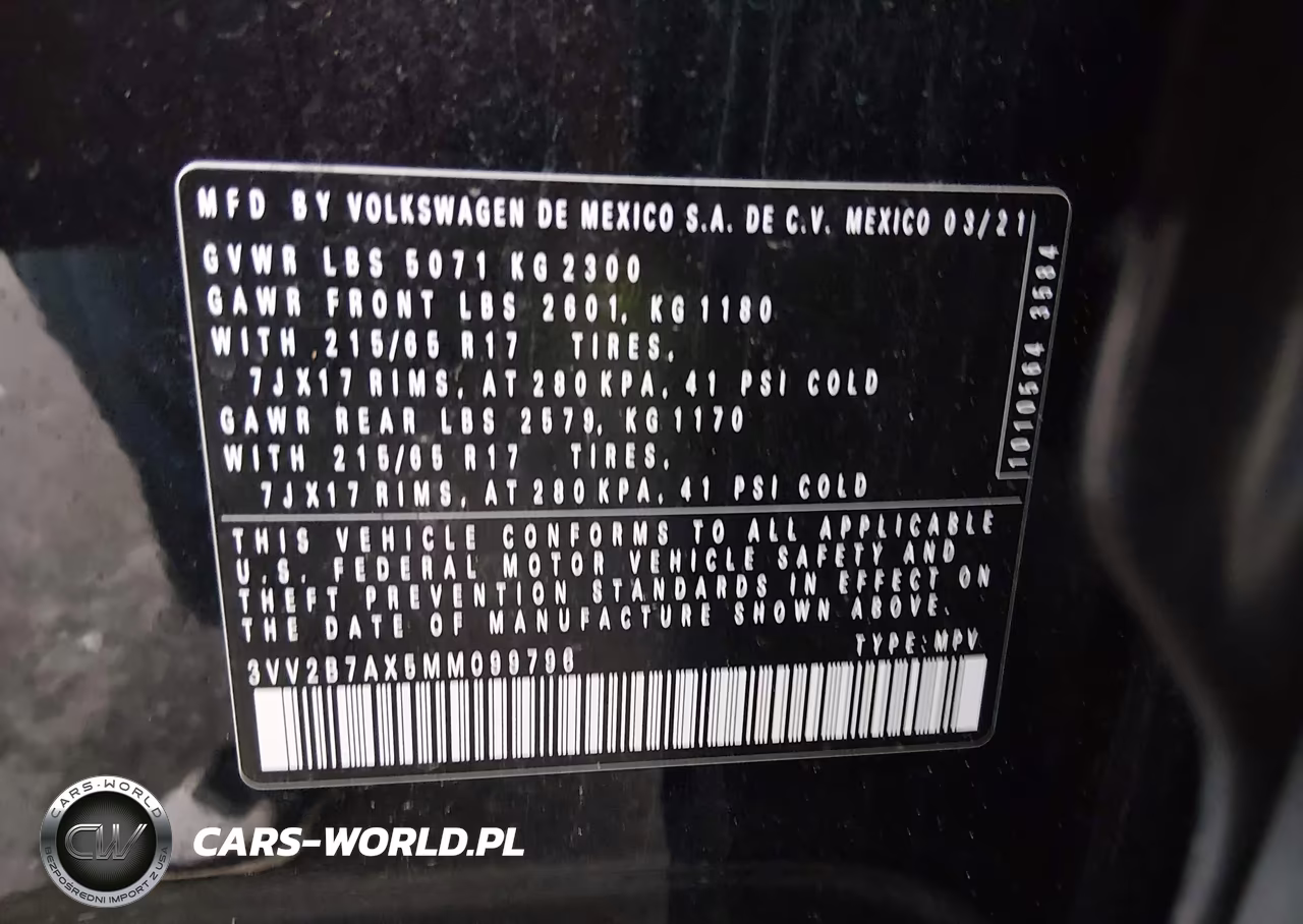 2021 Volkswagen Tiguan 2.0T Se-2.0T Se R-Line Black-2.0T Sel VIN:3VV2B7AX5MM099796 - 9
