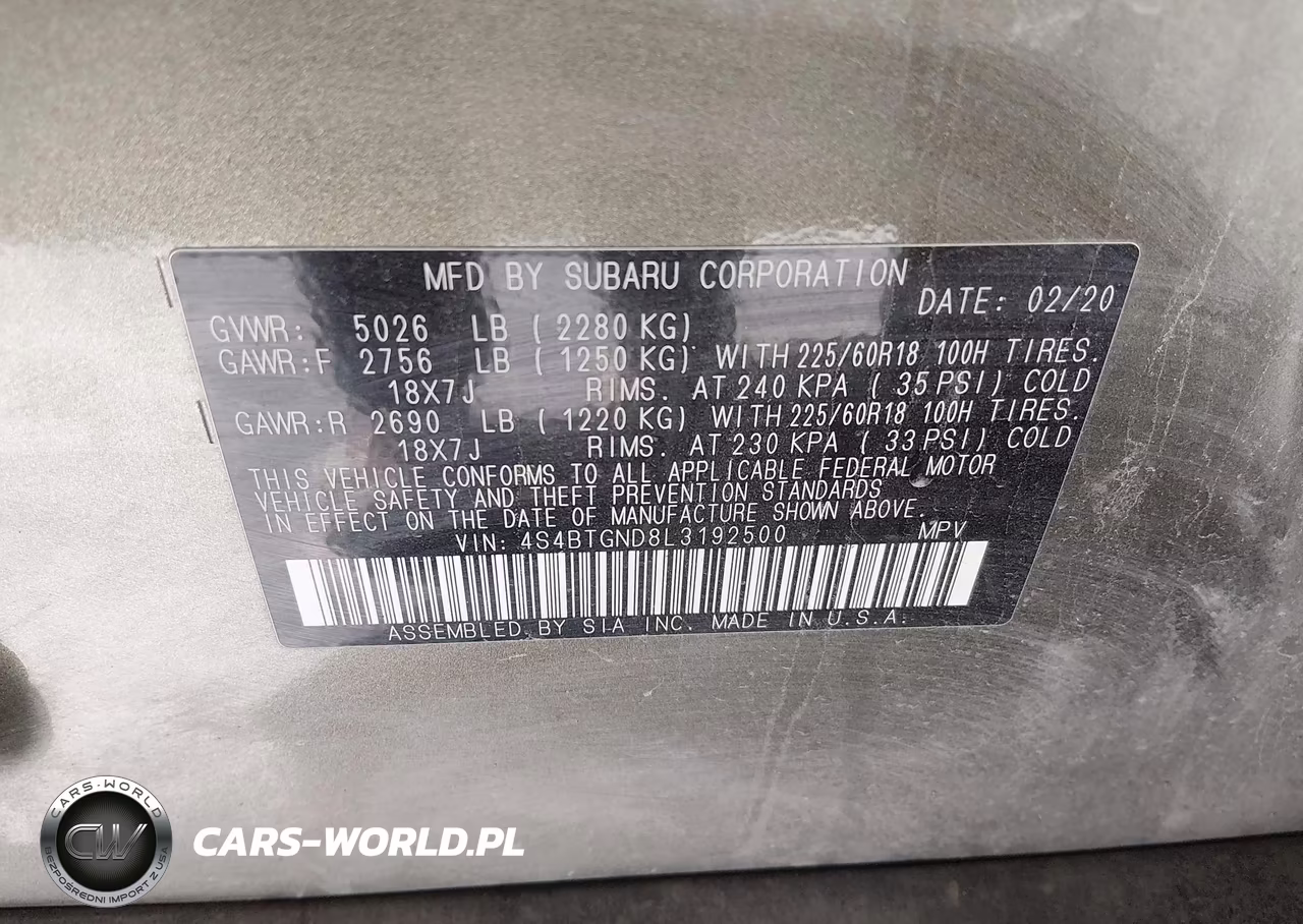 2020 Subaru Outback Limited Xt VIN:4S4BTGND8L3192500 - 9