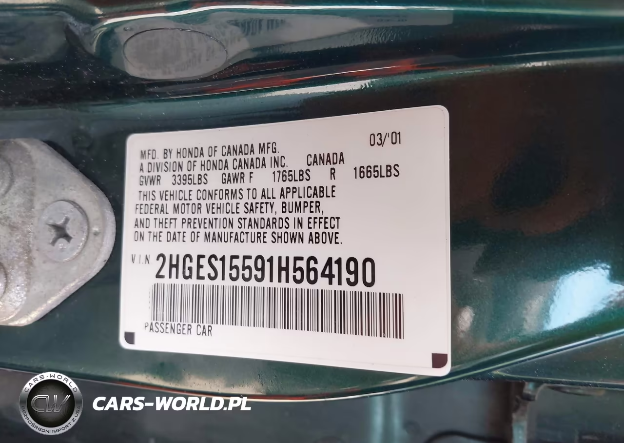 2001 Honda Civic Lx VIN:2HGES15591H564190 - 9